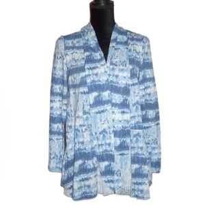S Alison Andrews Blue Multi Open Cardigan, NWT